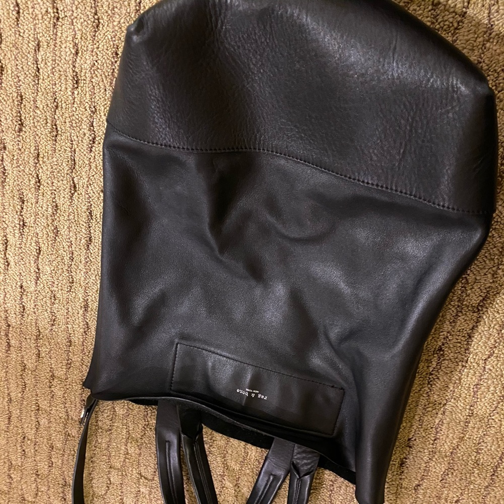 Rag and Bone Black Leather Walker tote